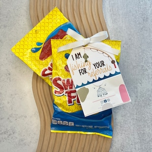 Referral Realtor Pop By Tag Real Estate Client Gift Marketing Goldfish Fishing for Referrals Realtor Tags Swedish fish Lender Marketing Gift