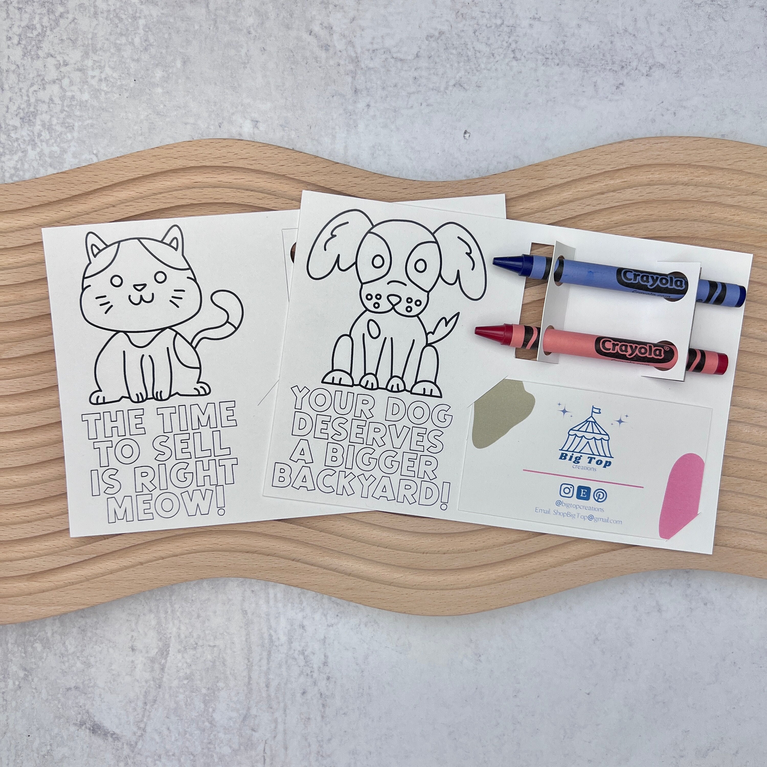 Kids Pet Open House Coloring Card Real Estate Dog Theme Marketing Realtor Kid Activity Sheet Realtor Marketing Dog Theme Veterinarian crayon