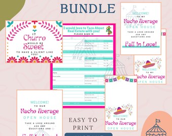 Realtor Open House Sign in Sheet Printable Feedback Form Template Digital Download Cinco Mayo Fiesta Theme Nacho Average Marketing Event