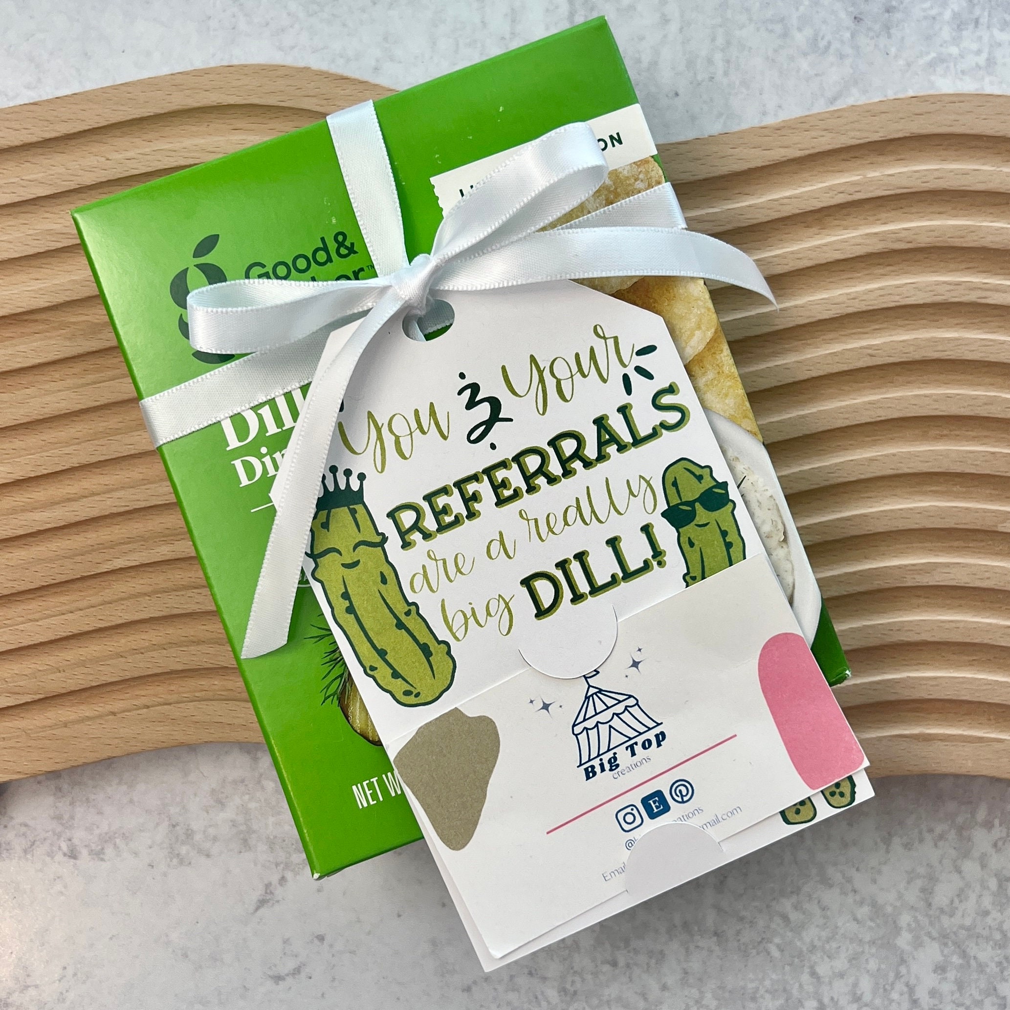 Business Referral Really Big Deal Client Appreciation Food Pun Jokes Referral Thank you Pickle Card Real Estate Tag Realtor Marketing Pop By