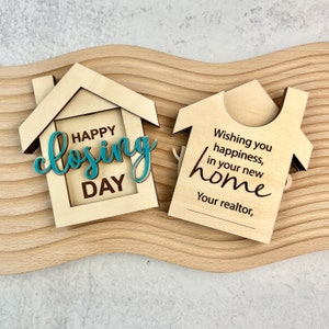 Happy Closing day Geschenkkartenhalter Realtor Closing Gift Real Realty Housewarming Geschenkkarte Makler Geschenk für Klient Real Realty Closing Geschenk