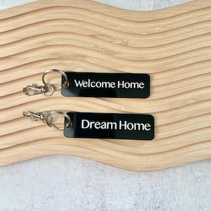 Welcome Home Keychain Minimalist Dream Home Closing Gift Housewarming Gift From Realtors Buyers Key Tag New House Real Estate Buyers