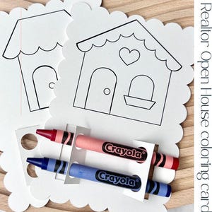 Kit de entretenimiento infantil con tarjetas para colorear de agentes inmobiliarios, hoja de actividades para niños, herramienta de marketing inmobiliario, decoración para sala de estar de apartamentos, jornada de puertas abiertas imagen 8