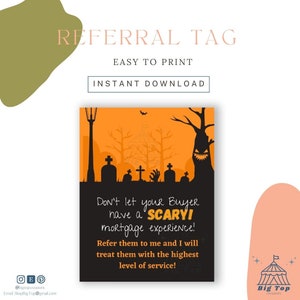 Loan Officer Halloween Pop By Tag Fall Referral Gift for Realtor Lender Referral Digital Download Mortgage pop by Client appreciation
