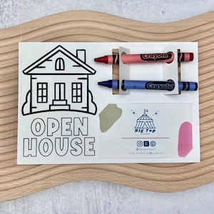 Open House Coloring Card Realtor Marketing Tool Broker Business Promotion Material Child Entertainment giveaway Activity Viewing Game Kids image 12