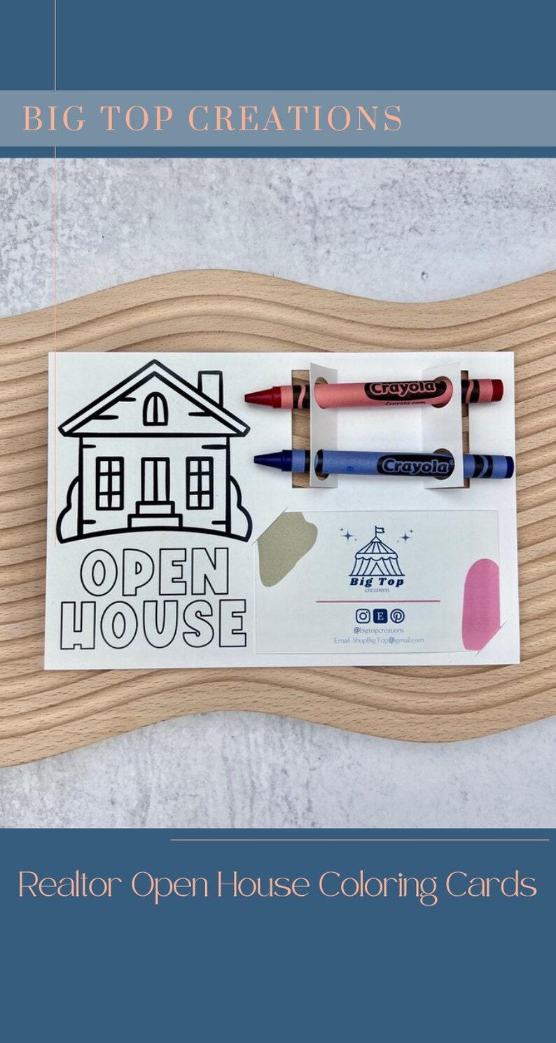 Open House Coloring Card Realtor Marketing Tool Broker Business Promotion Material Child Entertainment giveaway Activity Viewing Game Kids image 12