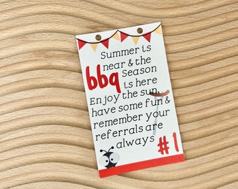 Summer Referral Realtor pop by BBQ sauce Referral Tag Condiments Pop by Tag Memorial Day Real Estate Client appreciation July 4th Marketing