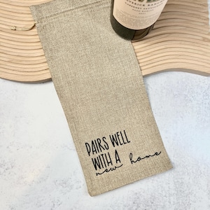 Pairs Well new Home wine Bottle Bag Realtor Closing gift Housewarming Wine bottle bag lender new home gift wine bottle bag gift for client
