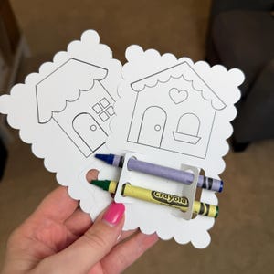 Kit de entretenimiento infantil con tarjetas para colorear de agentes inmobiliarios, hoja de actividades para niños, herramienta de marketing inmobiliario, decoración para sala de estar de apartamentos, jornada de puertas abiertas imagen 2