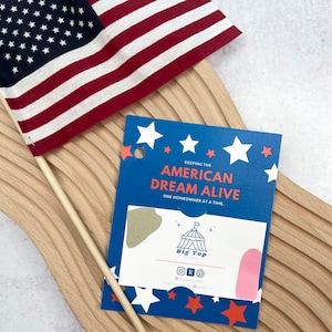 Realtor Referral July 4th Pop By Tag Real Estate American Dream Pop By American Flag Realtor Giveaway Client appreciation Summer pop by