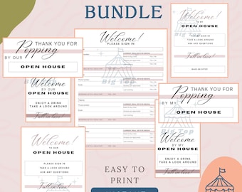 Realtor Open House Sign in Sheet Template Welcome Sign Real Estate Agent Visitor Registration Page Property Showing Home Viewing Document