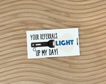 Light Up Pop By Tag Realtor Referral tag Flashlight Client appreciation marketing tags Flashlight Real Estate pop by lender gift for client