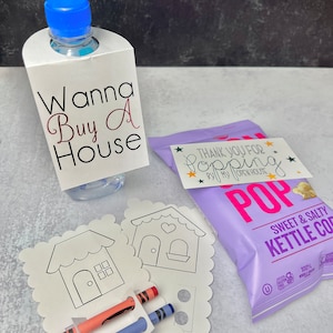 Opendeurdag makelaar popcorn onroerend goed kleurkaart makelaar waterfles onroerend goed marketing makelaar weggeefactie onroerend goed hand-out popcorn