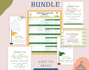 Open House Golf Theme Sign in Sheet Welcome Package Giveaway Real Estate Marketing Bundle Property Showing Agent Presentation Professional
