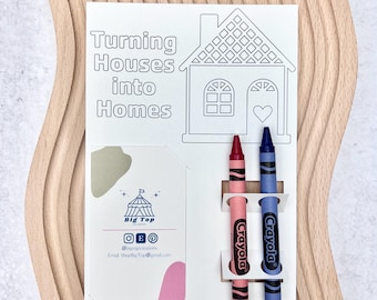 Realtor Coloring Card Activity Sheet Open House Kids Activity Craft Show Apartment Marketing Real Estate Education Tool Child Engagement