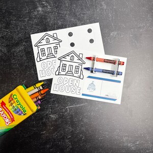 Open House Coloring Card Realtor Marketing Tool Broker Business Promotion Material Child Entertainment giveaway Activity Viewing Game Kids image 6