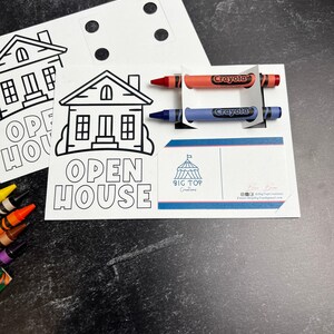 Open House Coloring Card Realtor Marketing Tool Broker Business Promotion Material Child Entertainment giveaway Activity Viewing Game Kids image 7