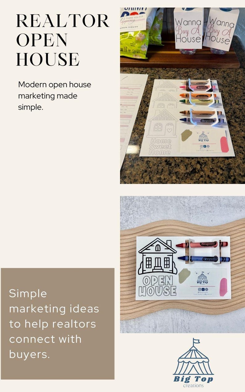 Open House Coloring Card Realtor Marketing Tool Broker Business Promotion Material Child Entertainment giveaway Activity Viewing Game Kids image 8