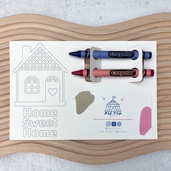 Open House Coloring Card Home Sweet Home Activity Card Real Estate Giveaway Realtor Marketing Mortgage Open House Giveaway Business