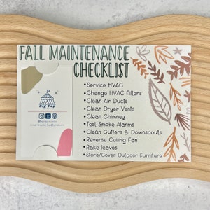 Realtor Marketing Fall Maintenance Checklist Mailer Gift Card Holder Realtor Business Card Slot Real Estate Fall Referral Mailer Pop By