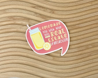 Lemonade Pop By Tag for Realtor Summer Client Appreciation Gift Real Estate Marketing Tag Lemon Thank You pop by tag summer real estate gift