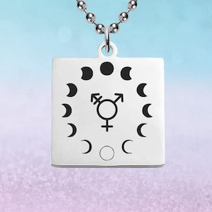 Celestial Luna Moon, Transgender Necklace