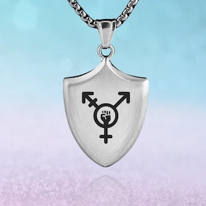 Resist Transgender, Shield Necklace