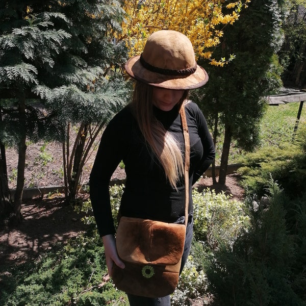 Amadou hat for women, summer hat, light, comfortable, made of vegan leather