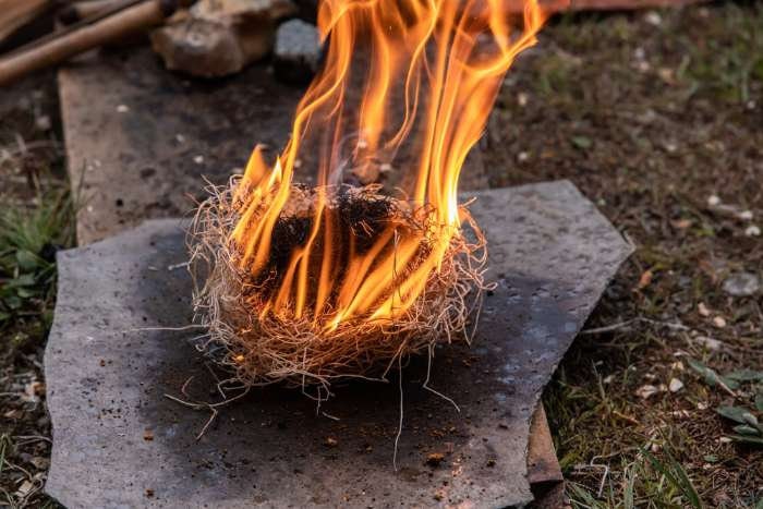 Tinder for fire making