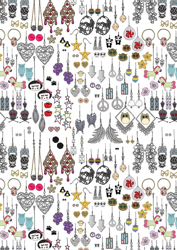 A3 Earring wrapping paper in colour 2 sheets Etsy