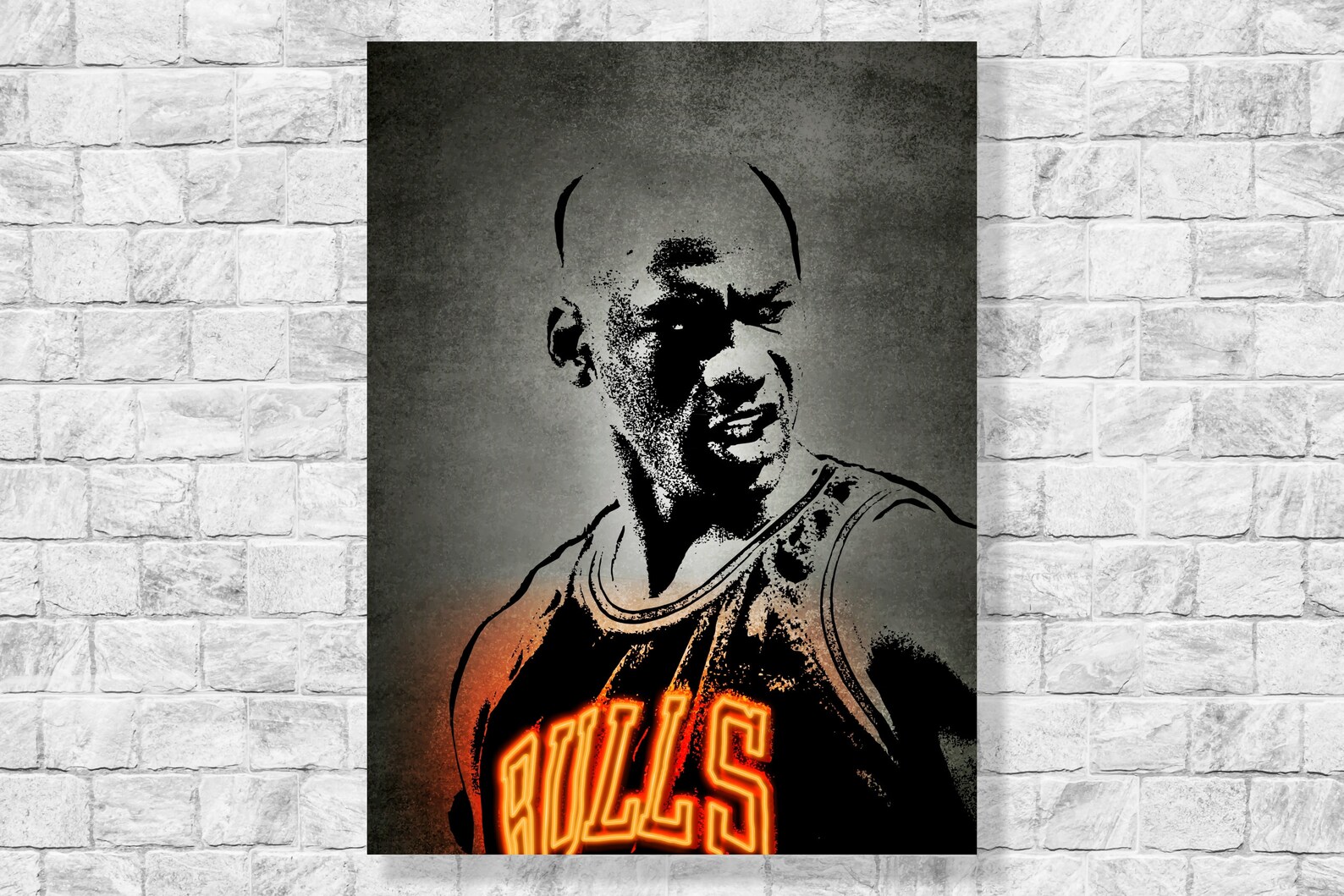 Michael Jordan Neon Effect Poster Michael Jordan Print Art - Etsy
