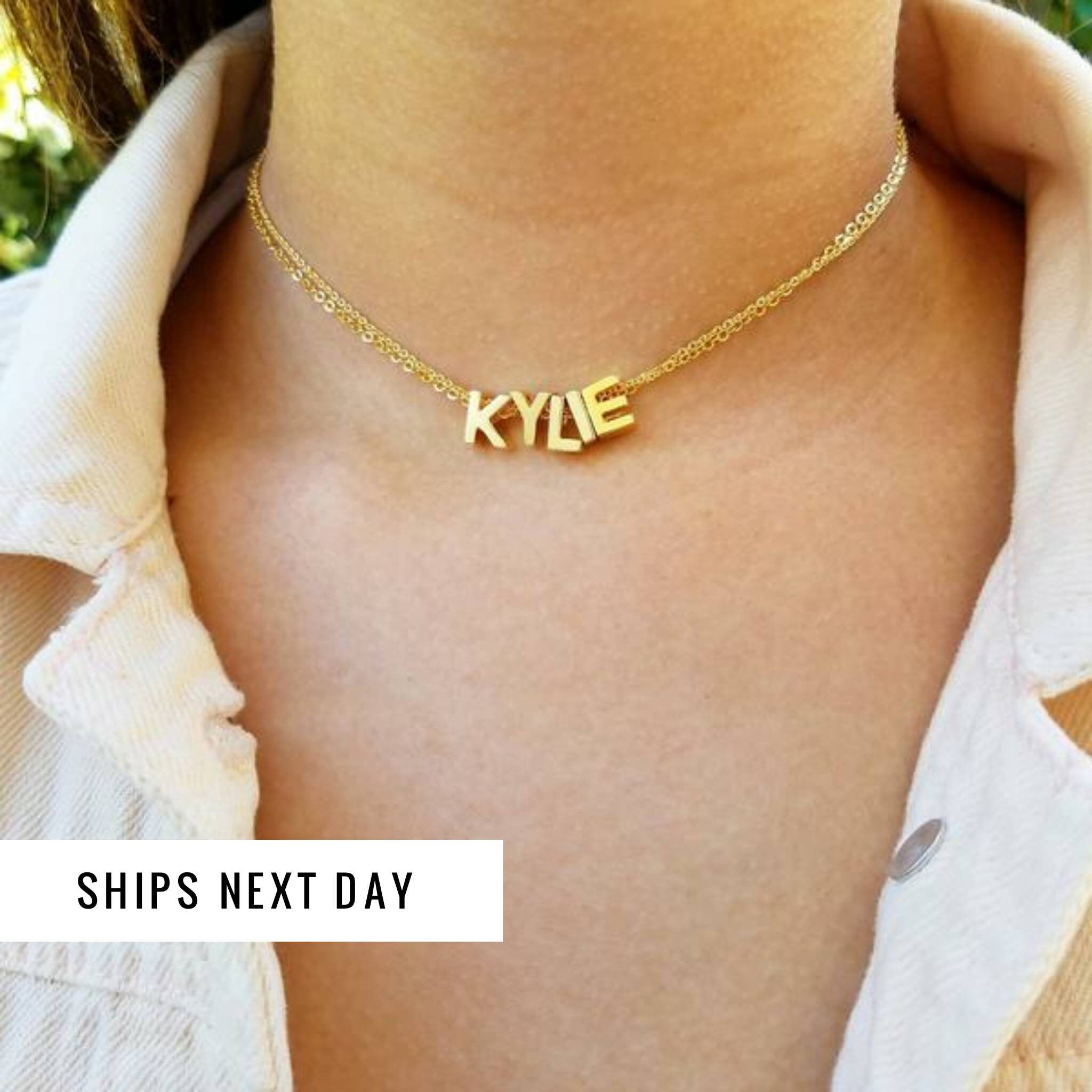 Name Choker Initial Choker Customized Choker Capital Letter Etsy