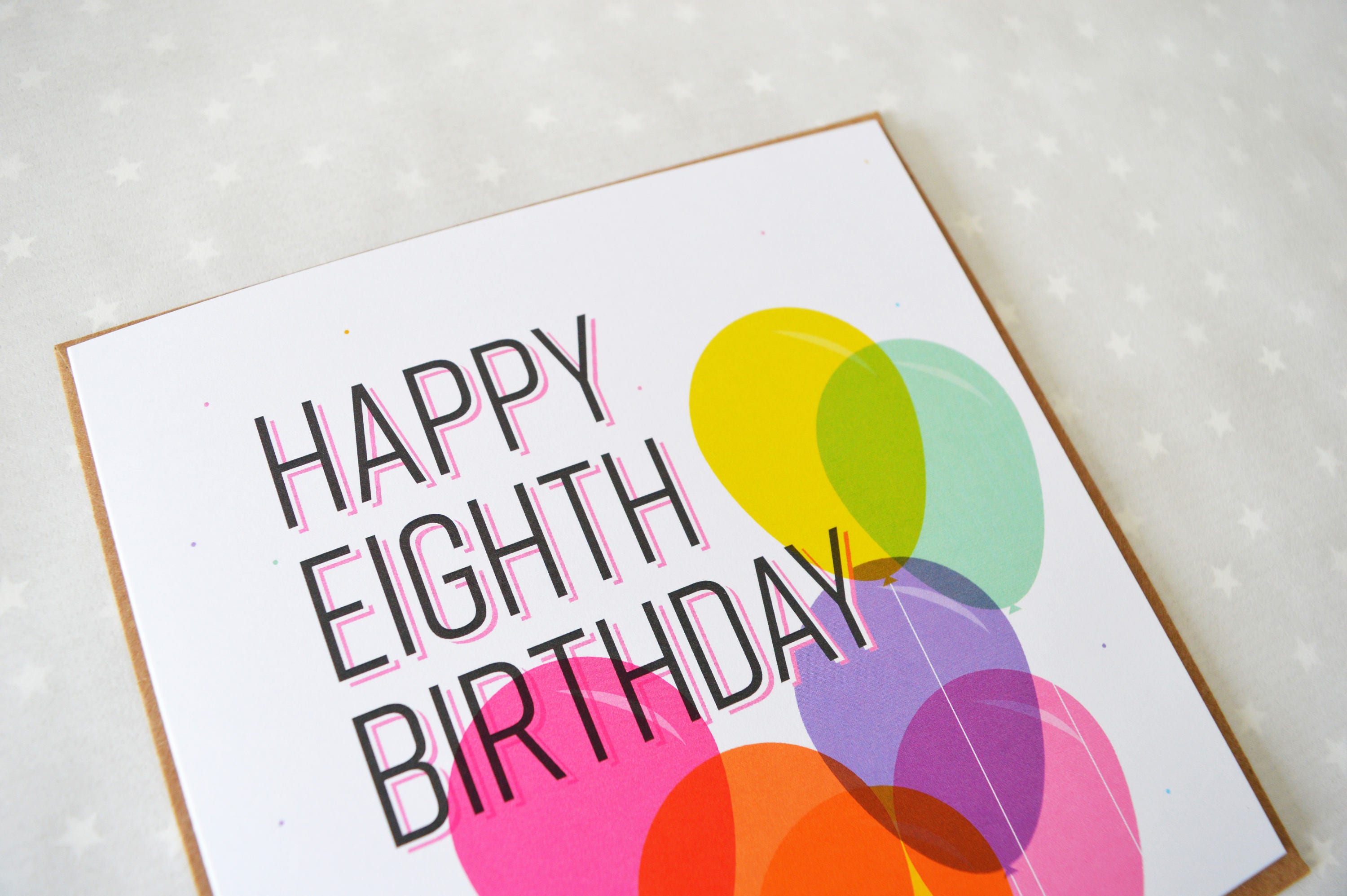 Happy 8th Birthday Card | Etsy