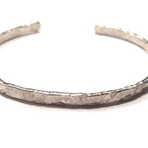 Sterling Silver Thick Hammered Cuff Bracelet, Solid Silver Cuff Bracelet, Custom Sizes, Open Unisex Bracelet, Special Gift for Friend