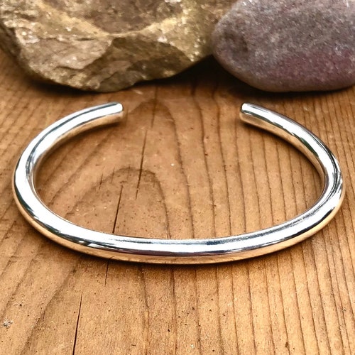 925 Sterling Silver Cuff Bracelet Men's Heavy Silver - Etsy