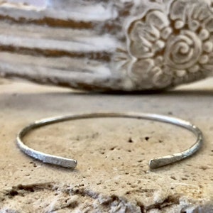 925 Sterling Silver Cuff Bracelet, Stacking Minimalist Bracelet, Textured Cuff Bracelet, Open Cuff Bracelet, Yoga Cuff, Special Gift Idea