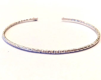 Textured Silver Cuff, Sterling Silver Cuff Bracelet, Stacking Minimalist Bracelet, Open Cuff Bracelet, Custom Jewelry, Special Gift Idea