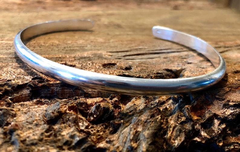 Thick Solid Sterling Silver Cuff Bracelet Stacking Unisex Etsy