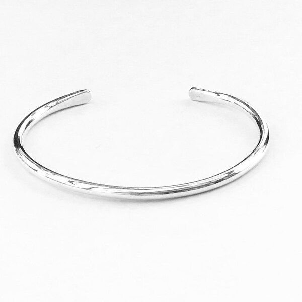 Sterling Cuff Bracelet, Solid Sterling Silver Cuff, Polished Silver Jewelry, Thick Stacking Cuff Bracelet, Open Bracelet, Gift for Friend