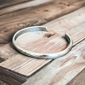 Mens Textured Sterling Silver Bracelet, Personalized Jewelry, Extra Heavy Bracelet, Cuff Bracelet, Boyfriend Gift, Personalized Jewelry