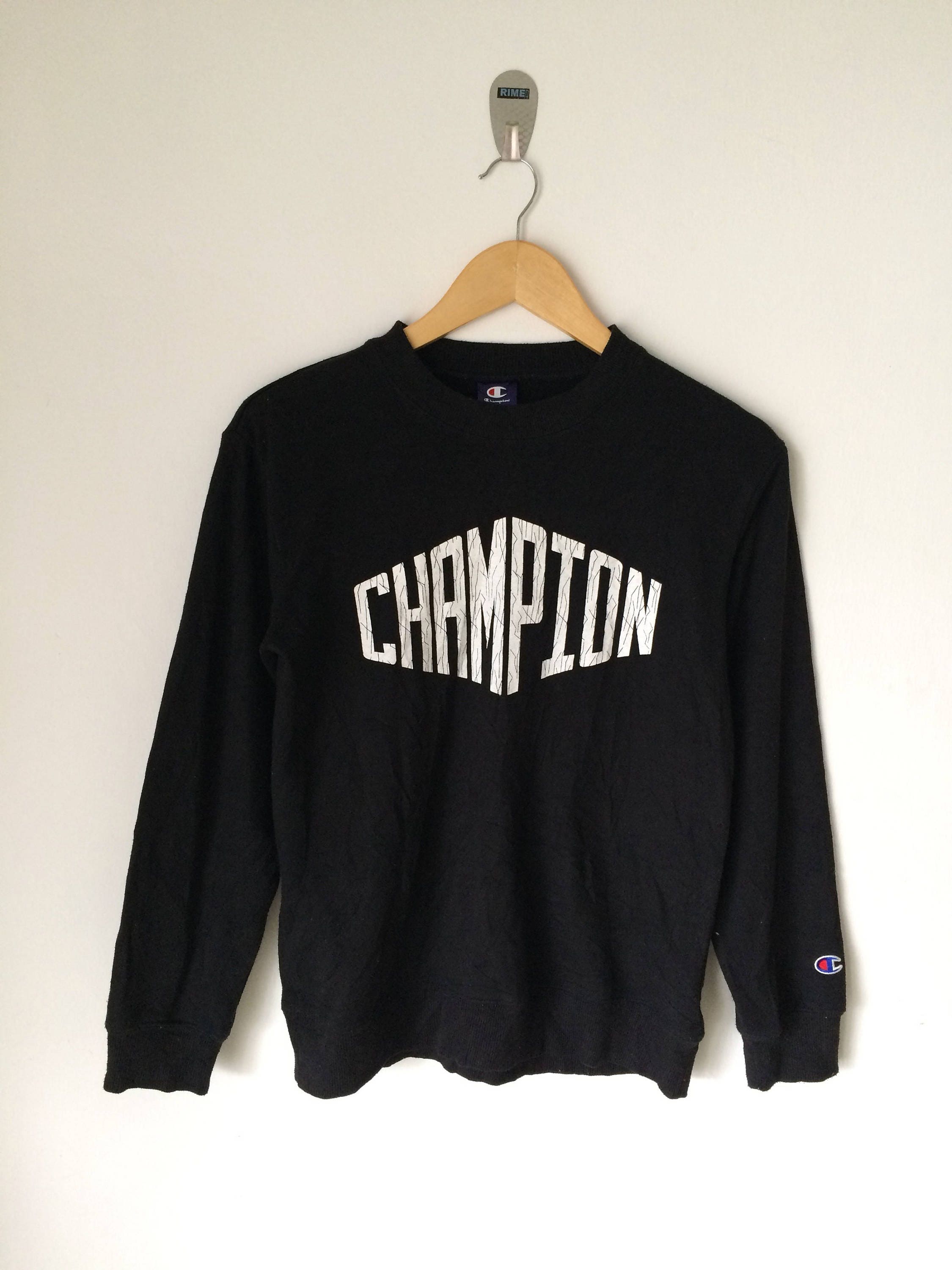 Vintage Champion Sweatshirt Spellout Hip Hop Big Logo - Etsy Hong Kong