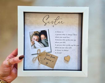 Personalized Sister Photo Frame: Custom Sister Gift (9x9")