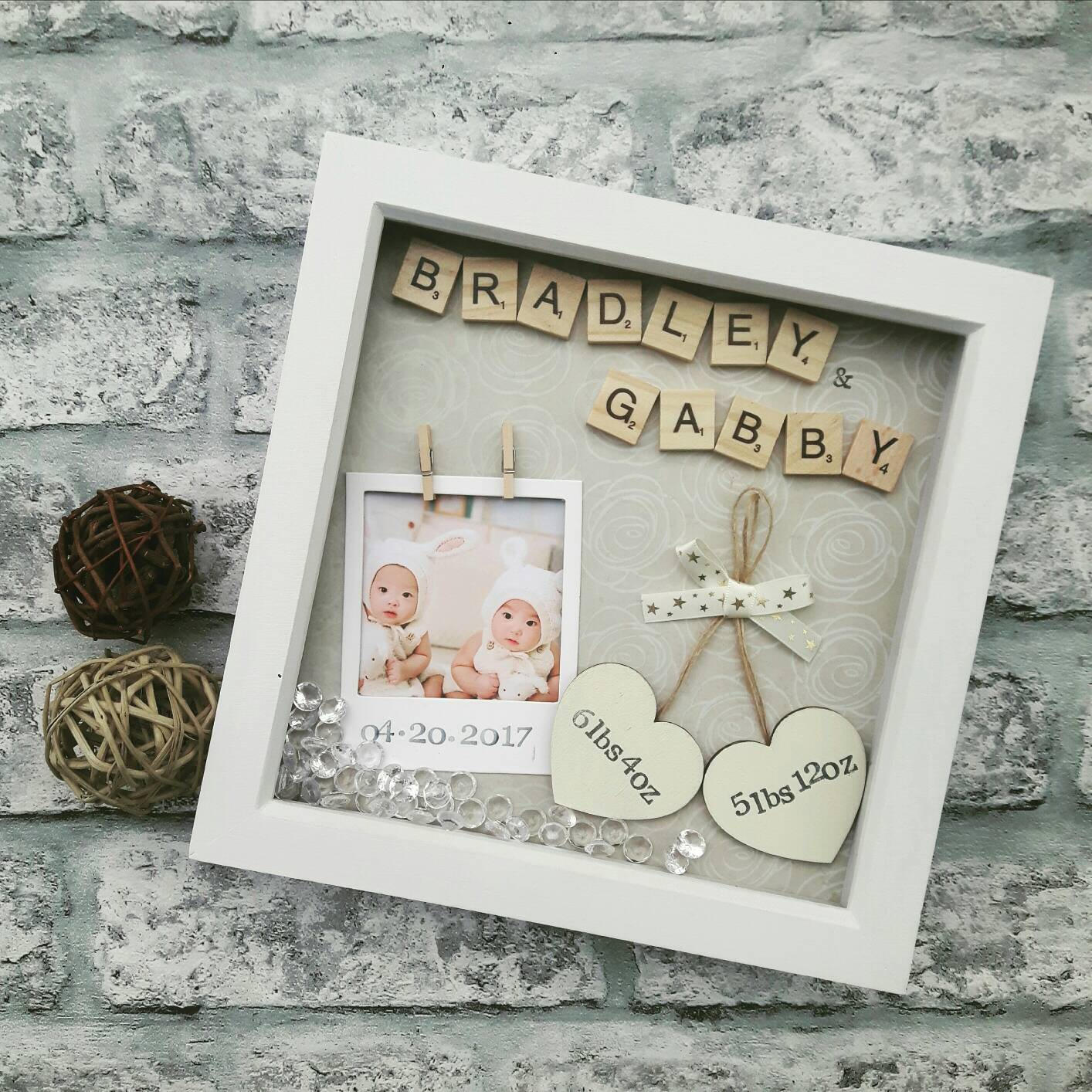 New Baby Frame Newborn Gift Gift for Twins Present for New Etsy