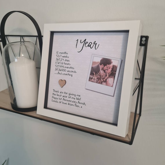 Gift for Partner First Anniversary Frame Anniversary Gift One Year