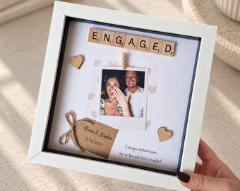 Personalized Engagement Photo Frame: Custom Couple Gift