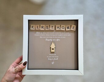 Personalised Housewarming Gift, New Home Keepsake, Moving In Gift, Personalised Scrabble Frame