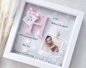 Baby Girl Gift, Baby Boy Frame, New Baby Gift, Gift for Newborn , 1st Birthday, Personalised Name Print, Girls Nursery Print, New arrival