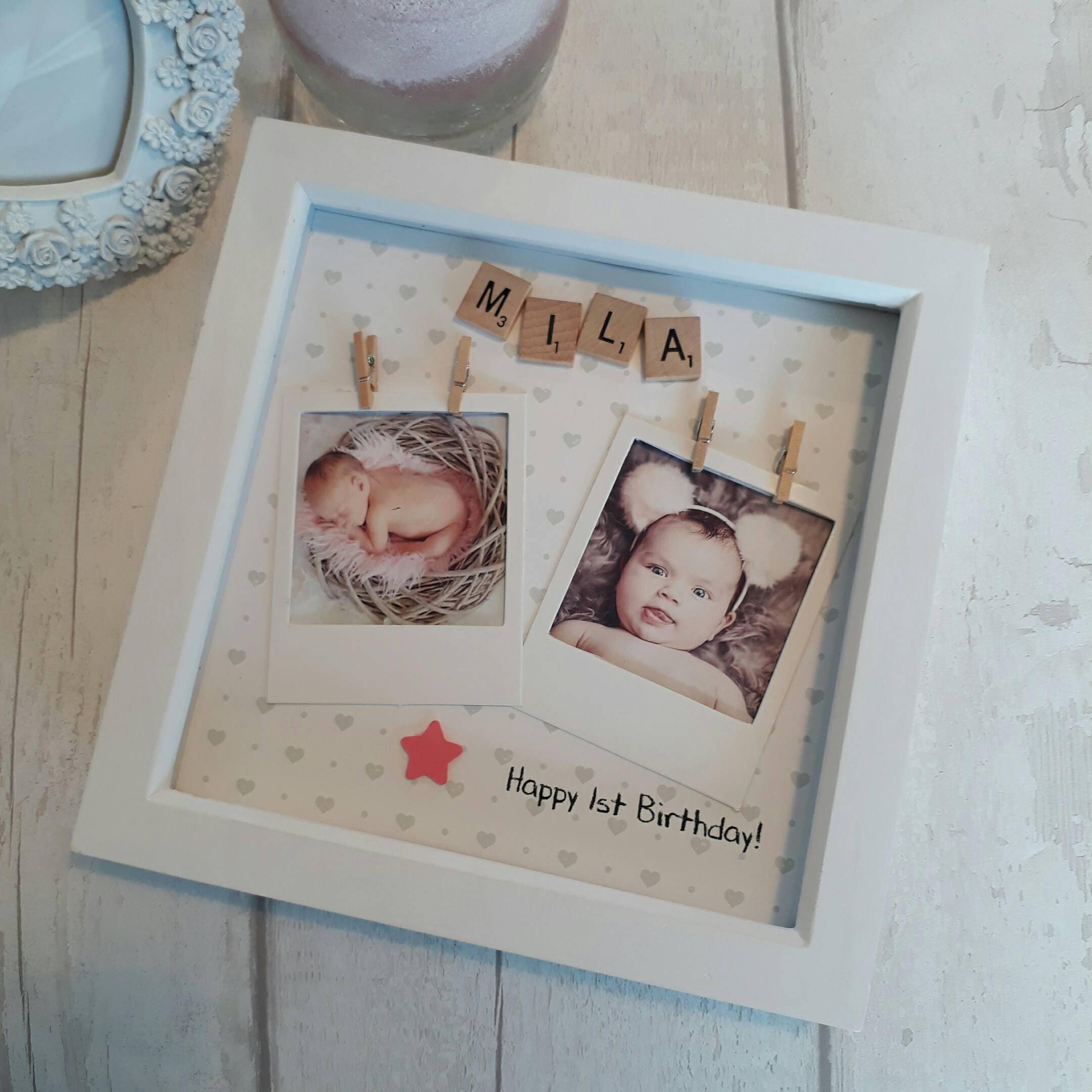 First Birthday Frame Personalised 1st Birthday Etsy