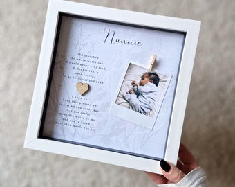 Nannie Mothers day gift. Grandmother box frame. Nannies personalised frame. Personalised Nanny Gifts. Scrabble picture frame Nannan.