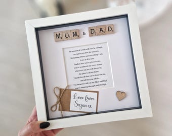 Personalised Mum and dad frame, Thank you Gifts for Parents